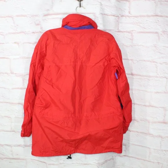 Patagonia Red Nylon Blend Lined Full Zip Windbreaker Hiking Jacket Size M - Picture 4 of 10